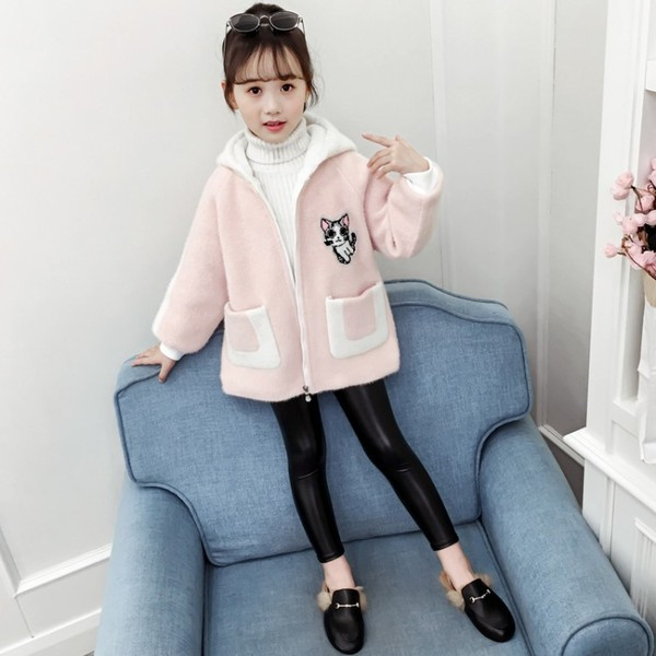 Μοντέρνο παιδικό παλτό σε κίτρινο, μπλε και ροζ χρώμα