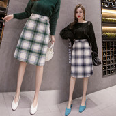 Új modell női kockás szoknya zöld és kék színben