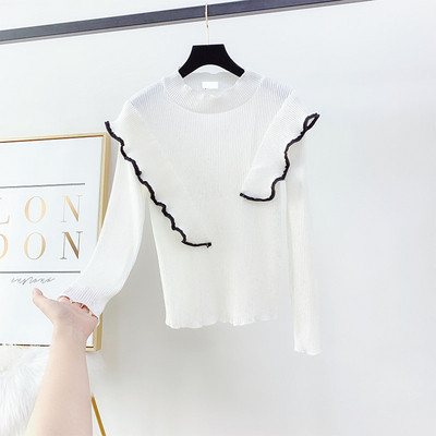 Μοντέρνα γυναικεία μπλούζα βελούδο με μισό υψηλό γιακά σε διάφορα χρώματα