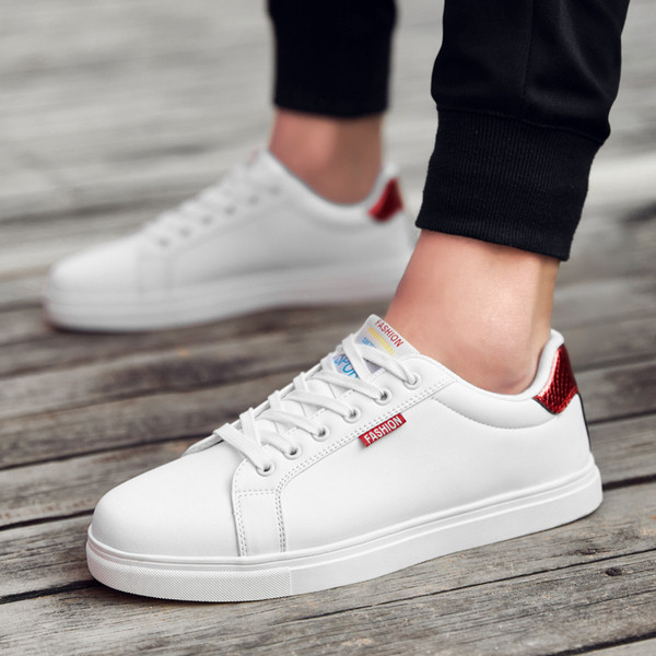 Adidasi casual barbatesti cu talpa plata din piele ecologica in alb si negru