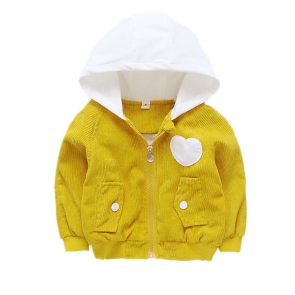 Modern gyerekkabát kapucnival és rátéttel rózsaszín és sárga színben