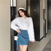 Γυναικεία μπλούζα με κρόσσια και οβάλ λαιμόκοψη σε δύο χρώματα