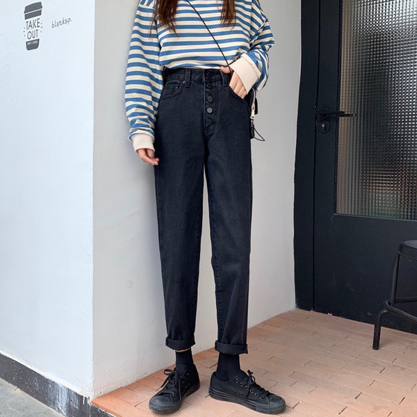 Blugi casual dama in doua culori cu nasturi