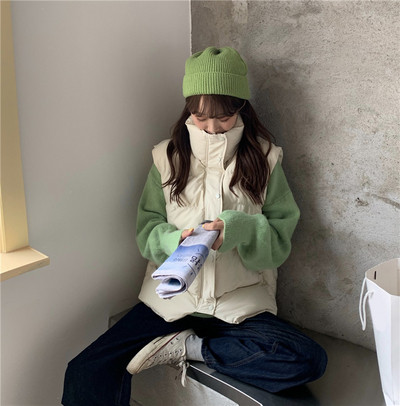 Vesta de actualitate dama cu guler inalt in doua culori