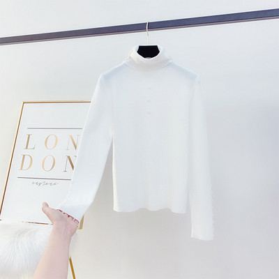 Modern női pulóver magas gallérral, négy színben