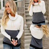 Μοντέρνο γυναικείο πουλόβερ  με υψηλό γιακά και  κορδόνια σε γκρι χρώμα