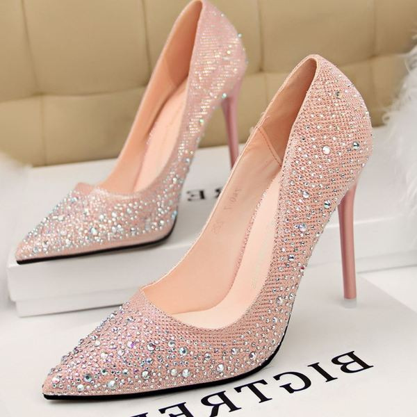 Elegáns női magassarkú cipő és köves hat színben