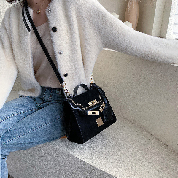 Öko velúrból készült modern női táska négy színben