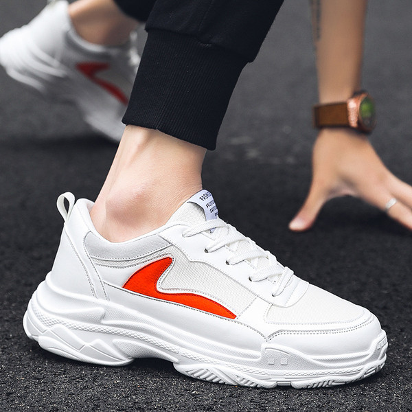 Alkalmi férfi tornacipő velúr elemmel