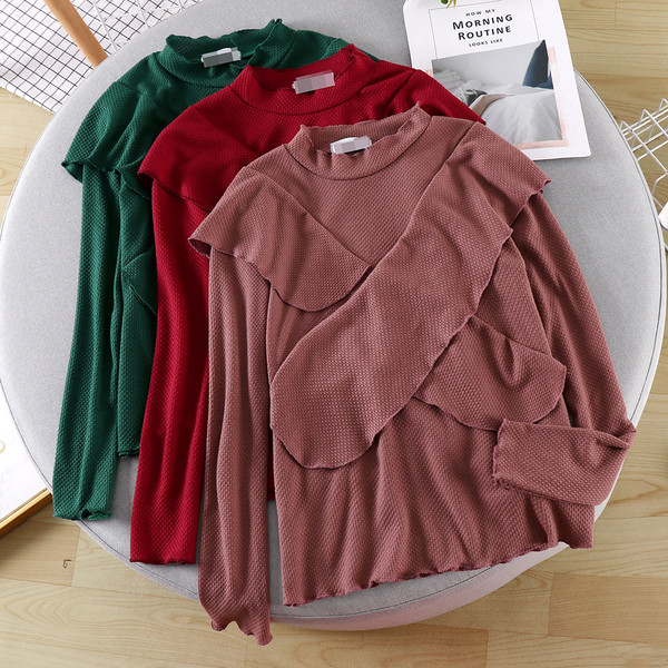 Bluză casual de damă cu mâneci lungi în mai multe culori