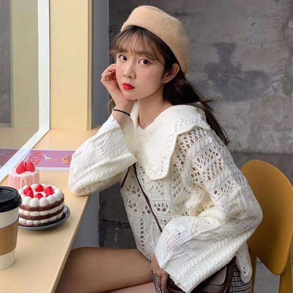 Bluză scurtă tricotată de damă modernă în trei culori