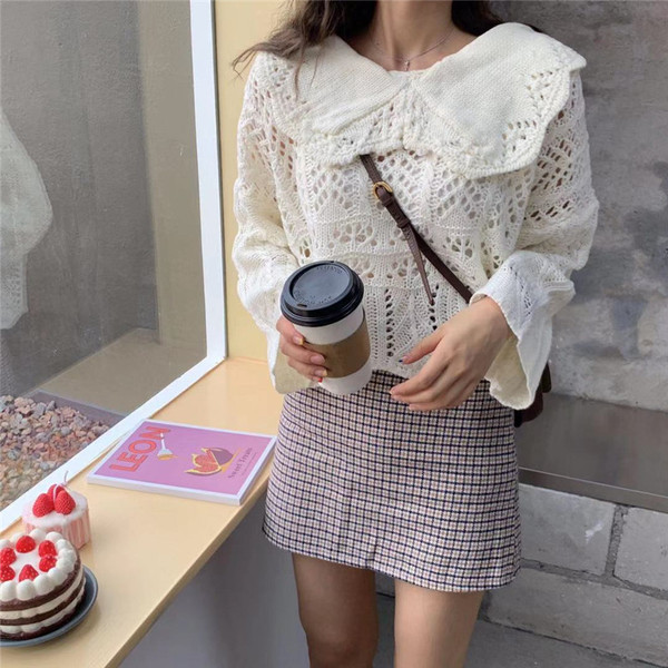 Bluză scurtă tricotată de damă modernă în trei culori