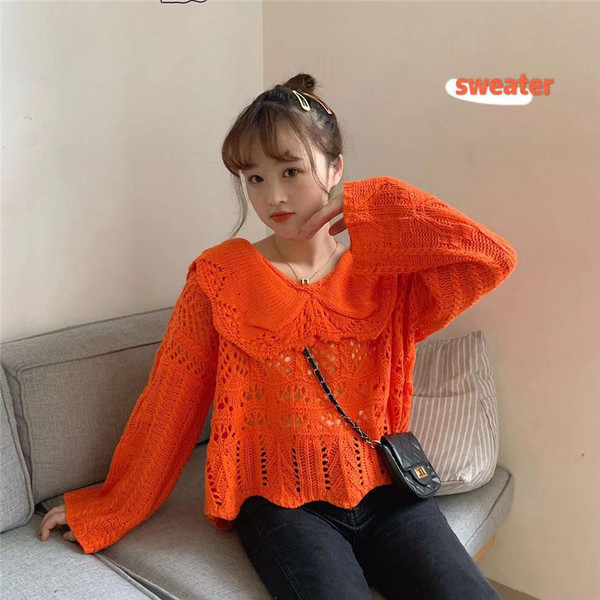 Bluză scurtă tricotată de damă modernă în trei culori