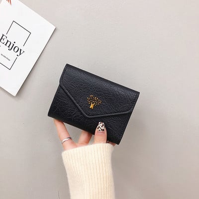 Γυναικείο πορτοφόλι γυναικείο με μεταλλικό στοιχείο σε μαύρο, ροζ, κόκκινο και ασημί χρώμα