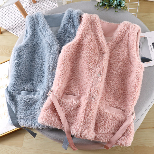 Vestă de zi cu puf pentru femei cu cravate și buzunar în patru culori