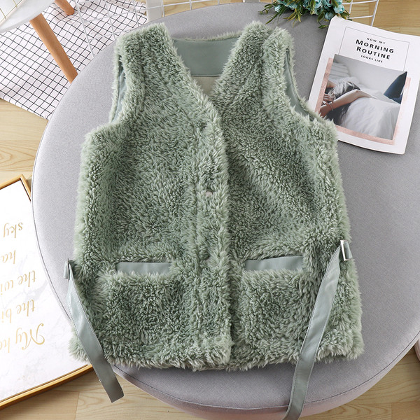 Vestă de zi cu puf pentru femei cu cravate și buzunar în patru culori