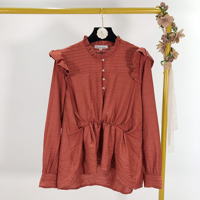 Γυναικεία μπλούζα με κουμπιά και ελαστική μέση σε τρία χρώματα