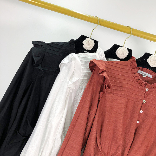 Γυναικεία μπλούζα με κουμπιά και ελαστική μέση σε τρία χρώματα