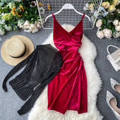 Γυναικείο κομψό φόρεμα σε δύο χρώματα