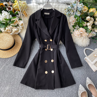 Γυναικείο φόρεμα με ζώνη και κολάρο σε διάφορα χρώματα