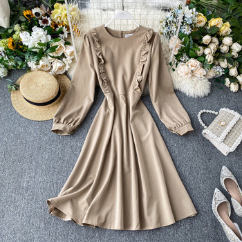 Rochie moderna de dama cu decolteu rotund in mai multe culori