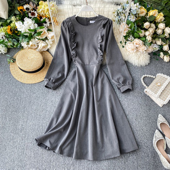 Rochie moderna de dama cu decolteu rotund in mai multe culori