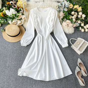 Rochie moderna de dama cu decolteu rotund in mai multe culori