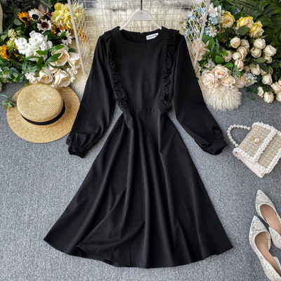 Rochie moderna de dama cu decolteu rotund in mai multe culori