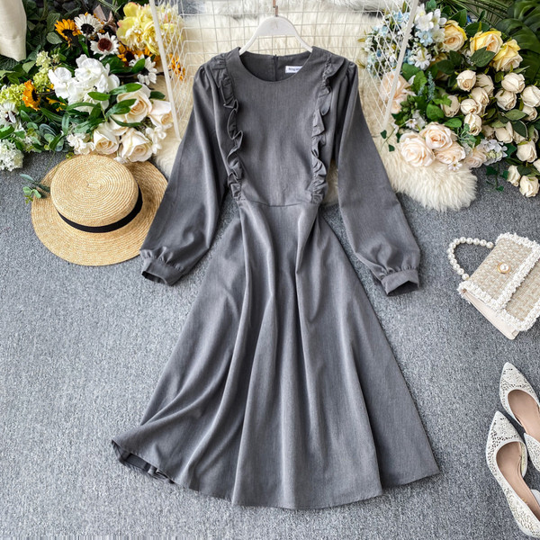 Rochie moderna de dama cu decolteu rotund in mai multe culori