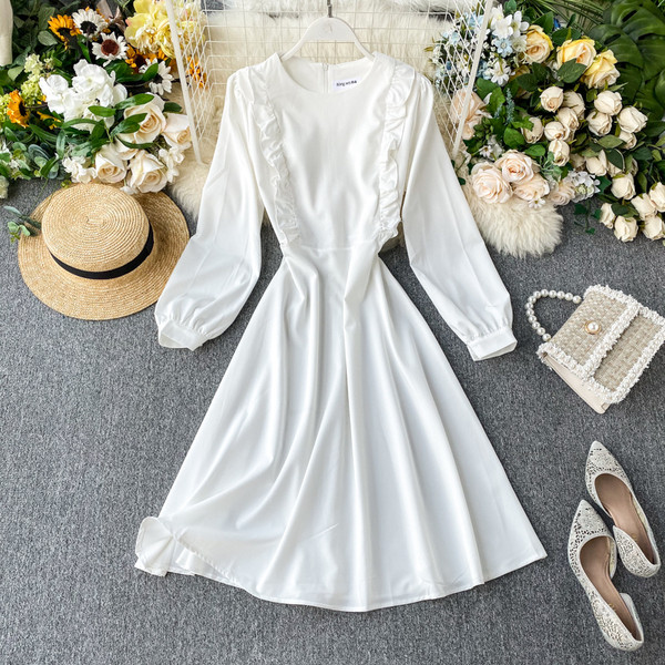 Rochie moderna de dama cu decolteu rotund in mai multe culori