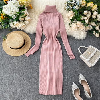 Alkalmi női ruha magas gallérral több színben