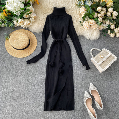 Alkalmi női ruha magas gallérral több színben