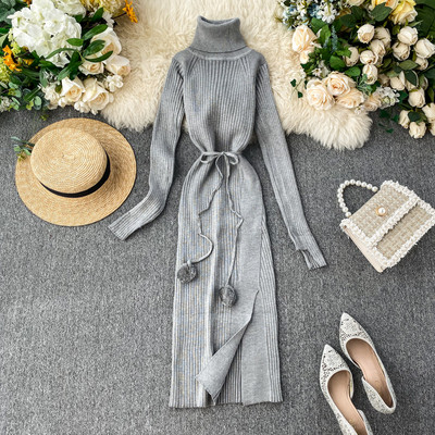 Alkalmi női ruha magas gallérral több színben