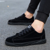 Мъжки велурени кецове с равна подметка в черен,червен и сив цвят 