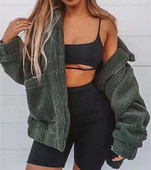 Ежедневно дамско палто с цип и джобове в различни цветове