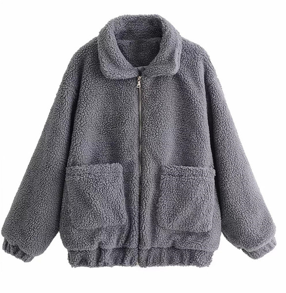 Ежедневно дамско палто с цип и джобове в различни цветове