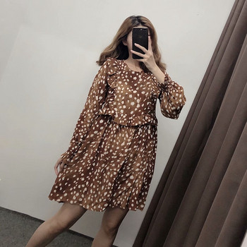 Rochie de dama scurta si lata de culoare maro