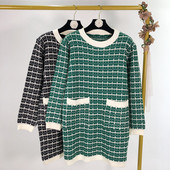 Rochie casual dama in carouri cu buzunare - doua culori