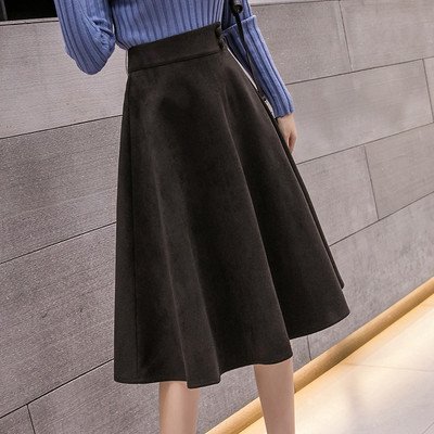 Νέο μοντέλο καθημερινή  γυναικεία φούστα - με κουμπιά σε καφέ και μαύρο και πράσινο χρώμα