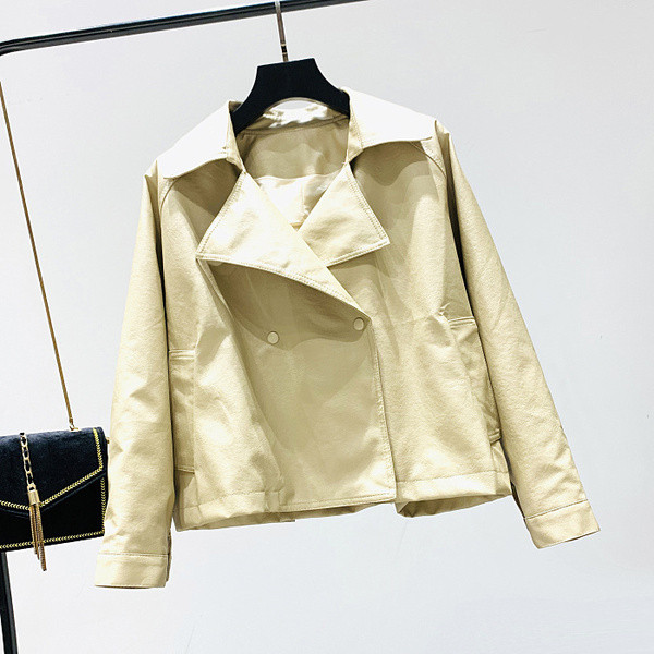 Geaca casual de dama cu panglica pe spate in negru si galben