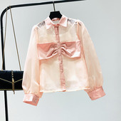 Cămașă de damă cu nasturi și guler clasic în mai multe culori