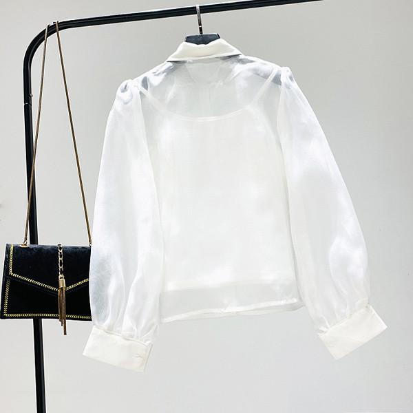 Cămașă de damă cu nasturi și guler clasic în mai multe culori