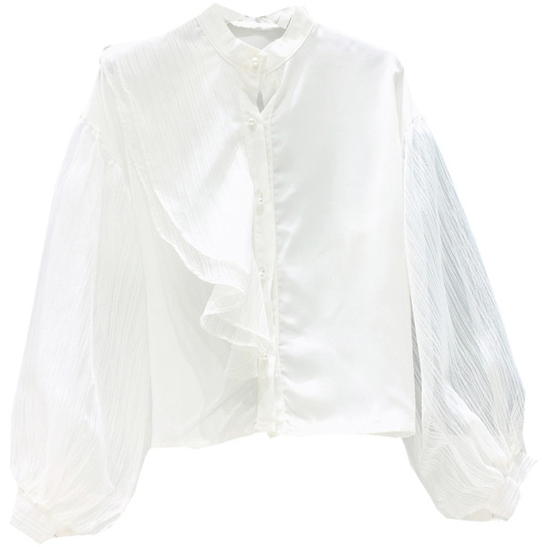 Cămașă de damă cu mâneci largi în alb-negru