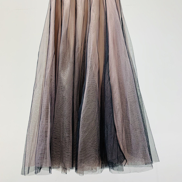 Γυναικεία φούστα με ψηλή μέση και τούλι με μπεζ χρώμα