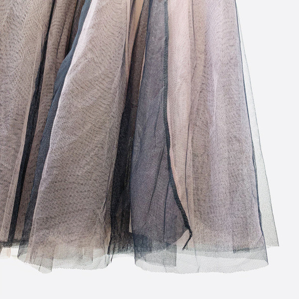 Γυναικεία φούστα με ψηλή μέση και τούλι με μπεζ χρώμα