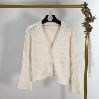 Σύντομη casual γυναικεία ζακέτα με λαιμόκοψη και κουμπιά - διάφορα χρώματα