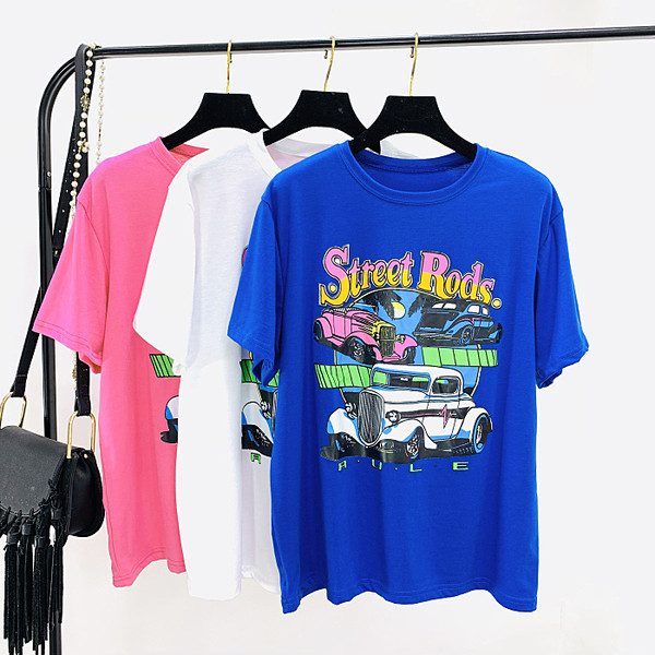 Γυναικεία casual μπλούζα με εφαρμογή σε μπλε, άσπρο και μαύρο χρώμα