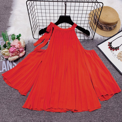 Cămașă pliată de damă cu umeri goi, în mai multe culori