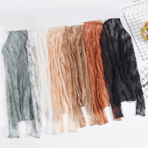 Γυναικεία δαντελένια μπλούζα με μακρύ μανίκι σε μπεζ, μαύρο, καφέ, γκρι και λευκό χρώμα