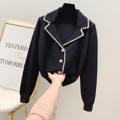 Γυναικεία ζακέτα  με κουμπιά και κολάρο σε διάφορα χρώματα